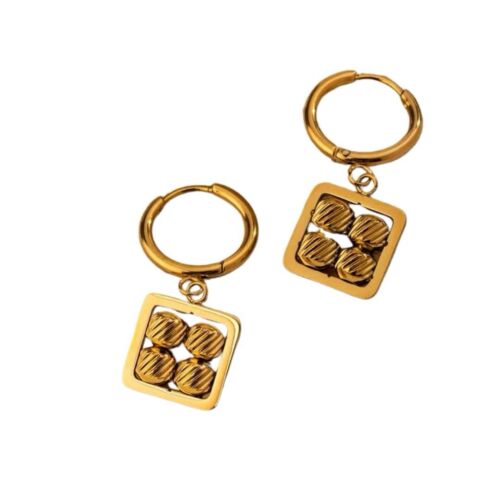 18k Gold Plated Stainless Steel Square Hoop Earring