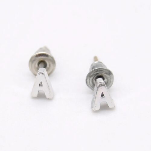 Silver Personalized Alphabet/Initial A Stud Earring