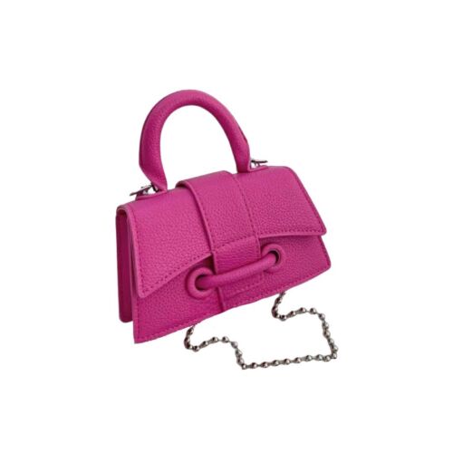 Hot Pink Faux Leather Mini Crossbody Bag/purse