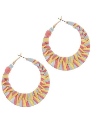 Colourful Woven Hoop Earrings