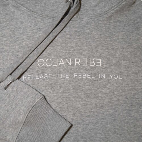 Ocean Rebel Designer Sustainable Relaxed Hoodie Heather Gray Sweatshirt Size M