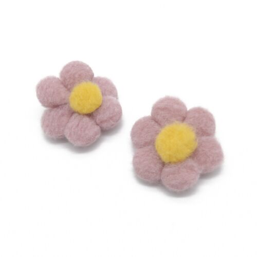 Pink Fleece Fabric 2 Piece Hair clip /Hairpiece Set