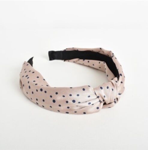 Pink Polka Dot Satin Hairband / Headband