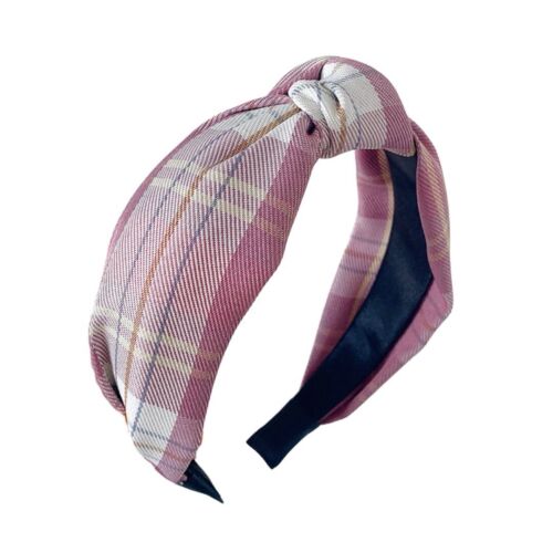 Pink Plaid Hairband / Headband