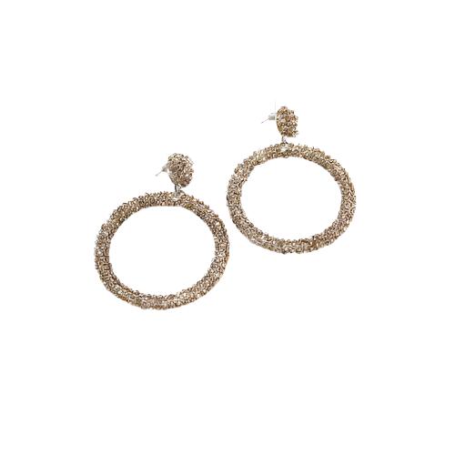 Champagne Hoop Statement beaded Drop Earring