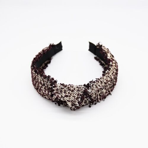 Dark Purple Headband/ Hairband Tweed knot Headband