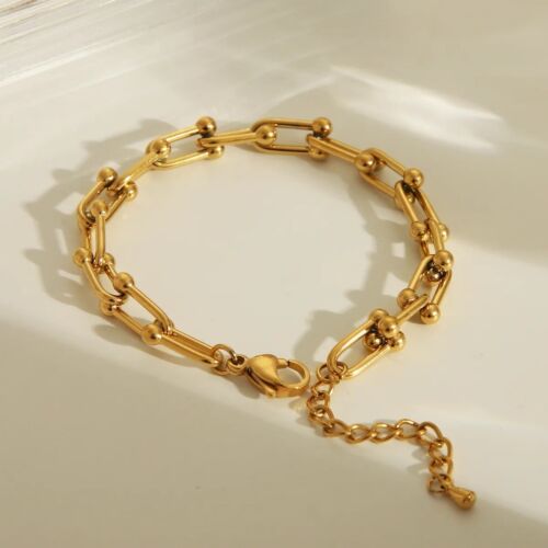 Gold Plated Stainless Steel Links Chain Bracelet