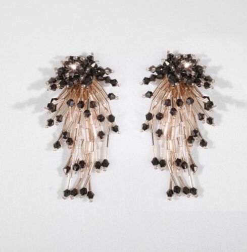 Statement Brown Beaded Tassels Earring