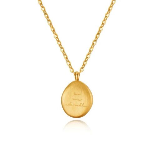 Gold Plated Titanium Steel You Are Adorable Inspirational Pendant Chain Necklace