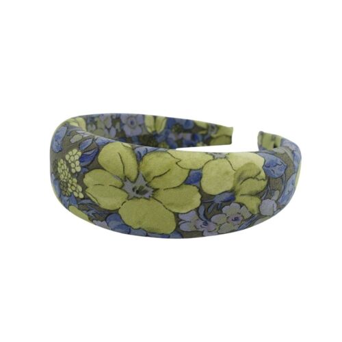 Green And Blue Floral Padded Hairband / Headband