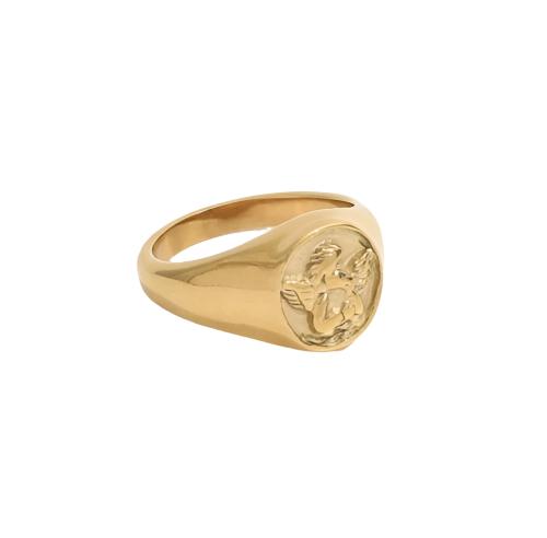 18k Gold Plated 304 Stainless Steel With Angel Ring Size 7