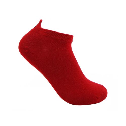 Red Smily Face Embroidered Ankle Socks