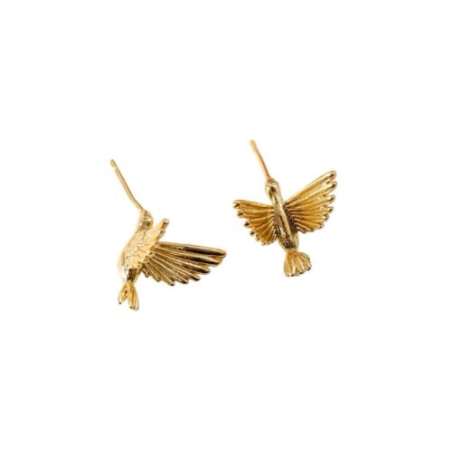 14k Gold Plated Copper Dove Stud Earrings