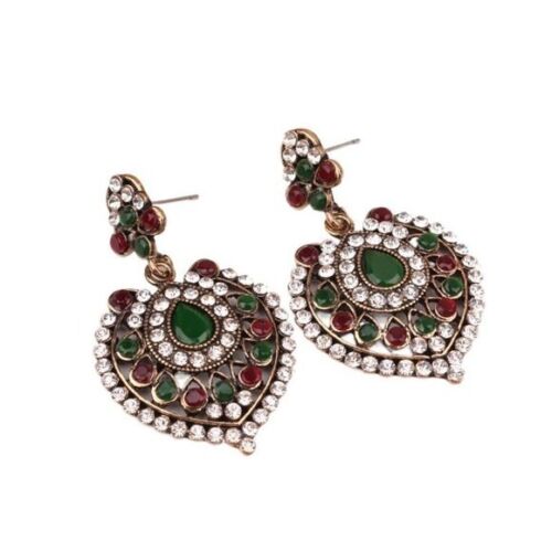 colorful rhinestones ethnic earrings