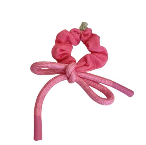 Pink Rope Bow Knot Hair Scrunchie/ Hair Tie