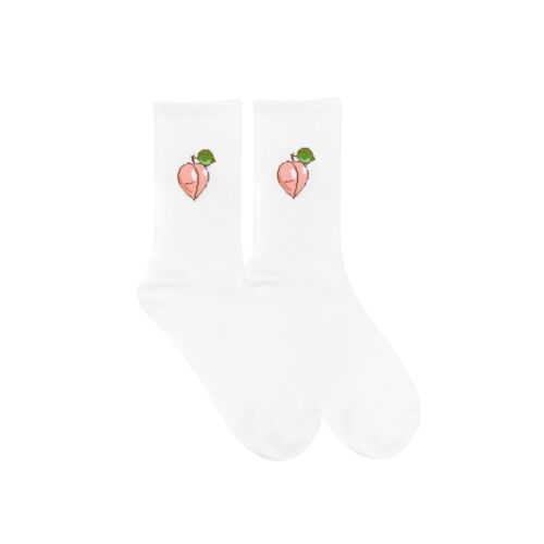 White Peach Printed Over Ankle Socks