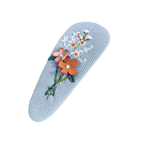 Baby Blue Handmade Embroidered Floral Hair Clip