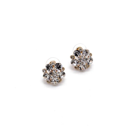 White Cubic Zirconia Flower Stud Earring