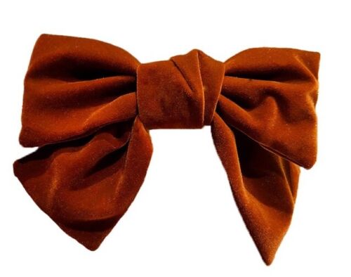 Burnt Orange Velvet Barrette/Hair Bow/ Hair Clip