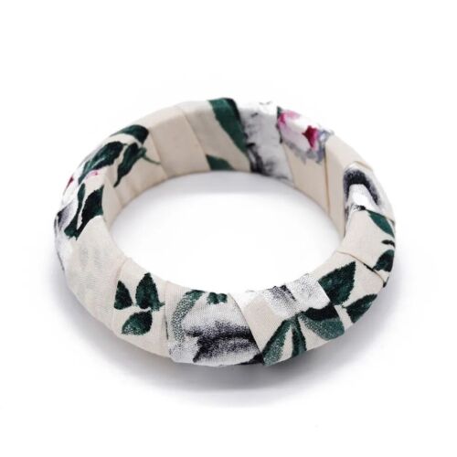 White Green And Pink Floral Bangle