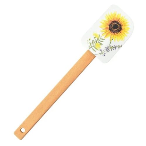 White Sunflower Wooden Handle Silicone Scrapper/Baking Tools Stirring Spatula