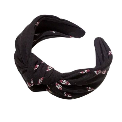 Black Floral Fabric Knot Headband