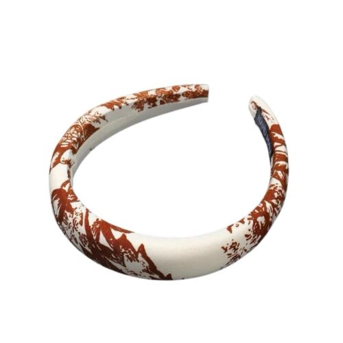 White And Red Patterned Padded Headband