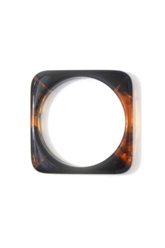 Black And Brown Resin Acrylic Cuff Slide In Square Bangle