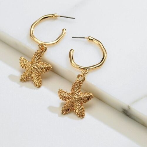 Gold Hoop Starfish/beach Earring