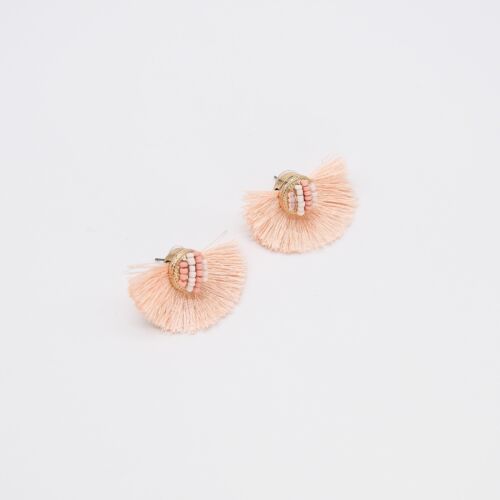 Peach/Pink Fringe Stud Earring