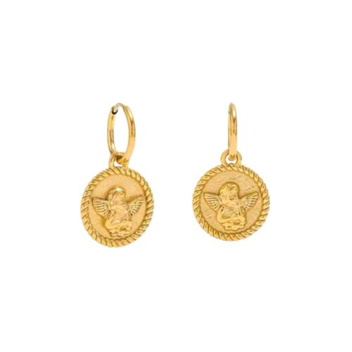 Angel 18k Gold Plated 304 Stainless Steel Hoop Earring