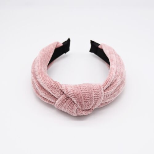 Pink Soft Suede Textured Chunky Knot Hairband/ Headband