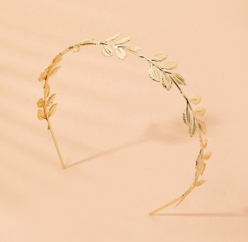 Gold Plated Thin Leaves And Vines Headband