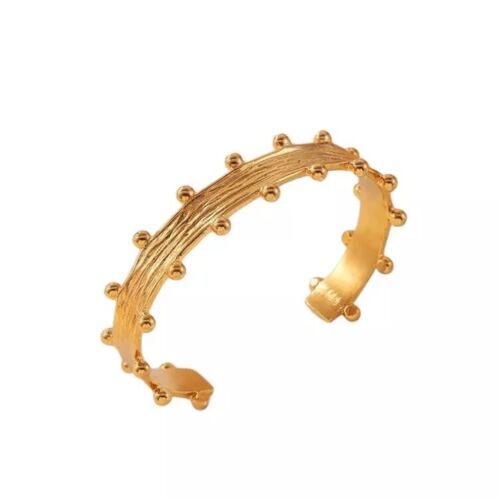 18k Gold Plated Titanium Steel Solid Edgy Style Bangle/Bracelet