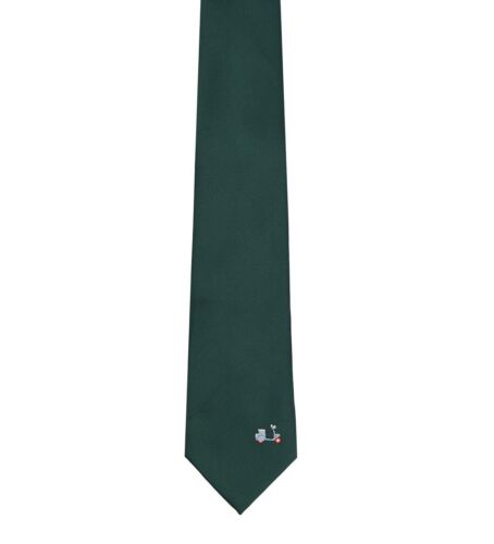 Green Embroidered Scooter Mens Narrow Tie