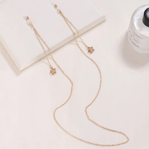 Gold Chain With Cubic Zirconia Star glasses chain