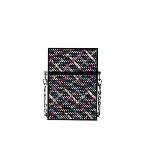 Plaid Mini Hard Shell Crossbody Elegant Clutch/Purse/Bag