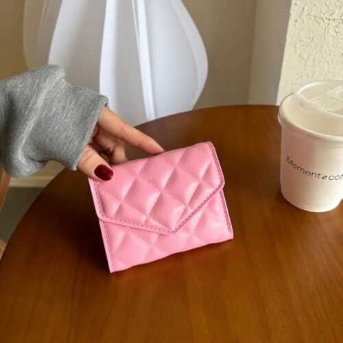 Pink Card Holder Mini Quilted Wallet