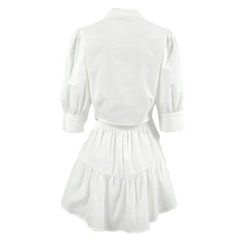 White 100% Cotton Ruffle Skirt And Matching Top Set Size S