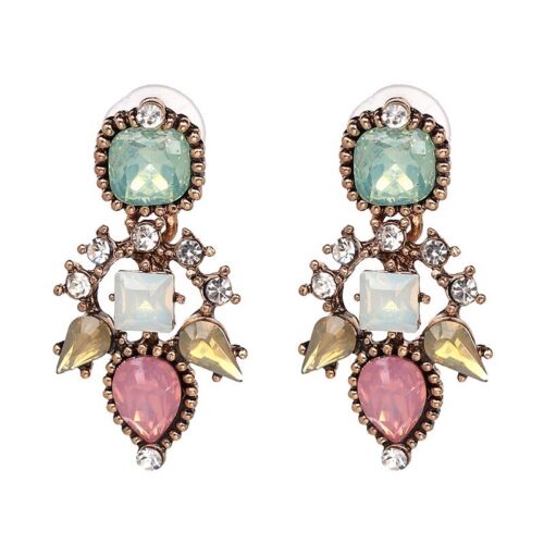 colorful rhinestones ethnic earrings