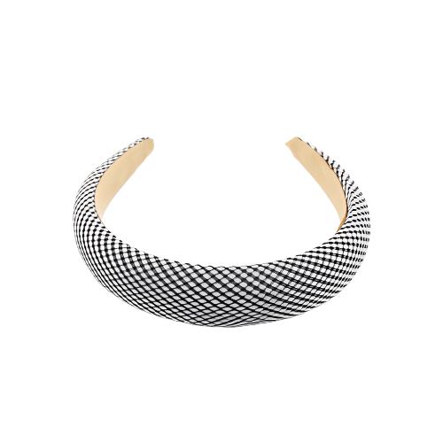 Black And White Plaid Padded Hairband / Headband