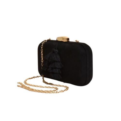 Black Suede Tassels Clutch /Purse