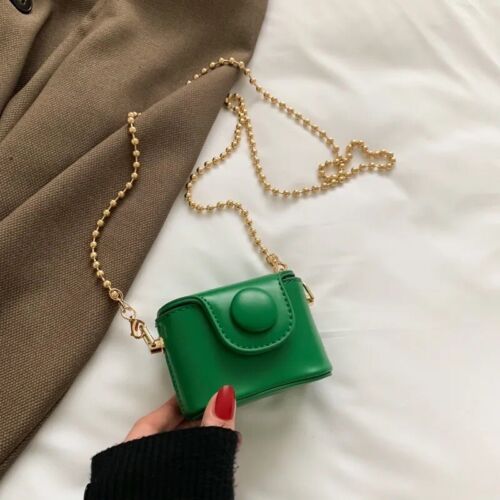 Green Faux Leather Mini Crossbody Bag/purse