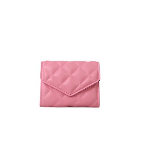 Pink Card Holder Mini Quilted Wallet