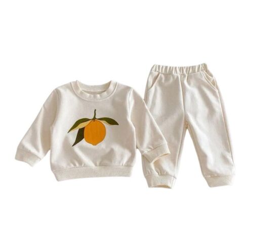 3T Boy/Girl Cream Cotton Lemon Sweater And Pants Set