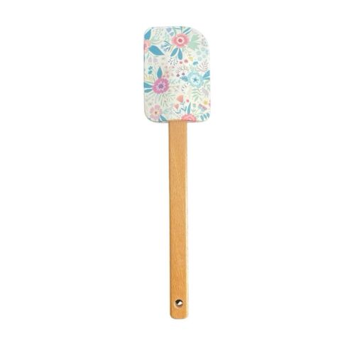 Floral Wooden Handle Silicone Scrapper/Baking Tools Stirring Spatula