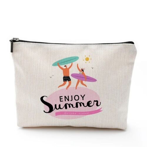 Enjoy Summer Linen Storage Makeup Bag