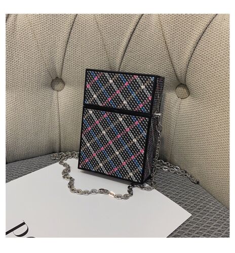 Plaid Mini Hard Shell Crossbody Elegant Clutch/Purse/Bag