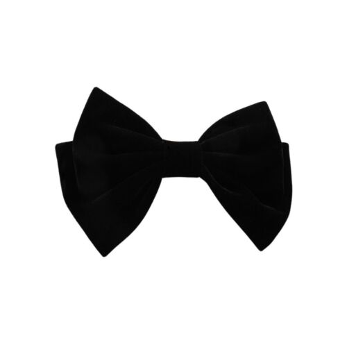 Black Solid Velvet Duckbill Hair Bow