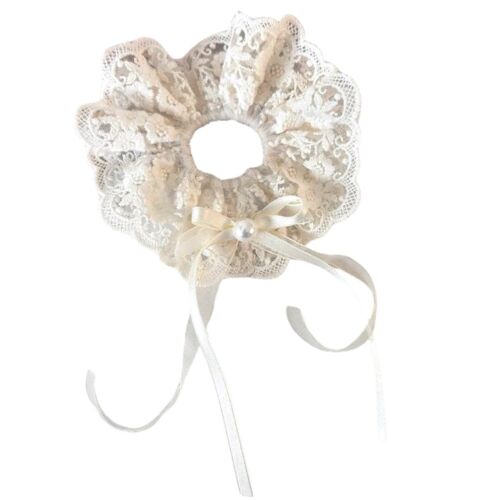 White And Off White Lace Hair Scrunchie/ Hair Tie